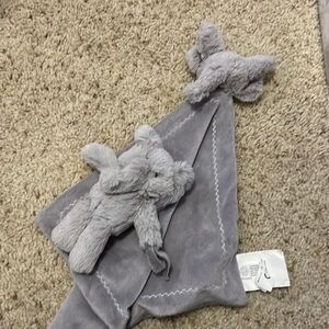 Pottery Barn kids elephant lovey and pacifier holder